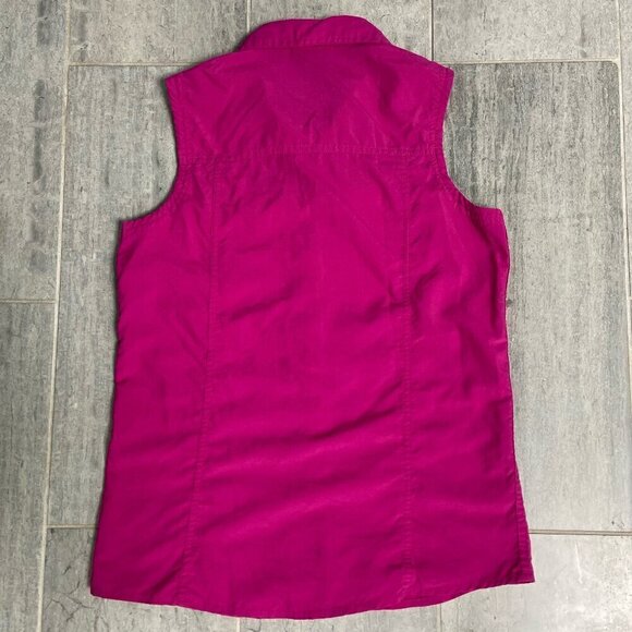 EMS Eastern Mountain Sports Sleeveless Collared Hiking Button Down Shirt Pink XS - Picture 3 of 9